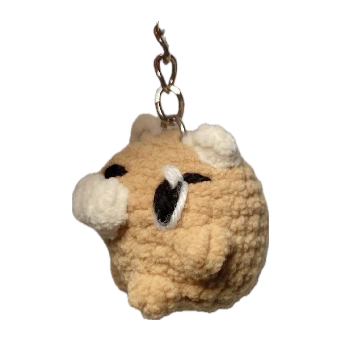 Pug dog crochet keyring