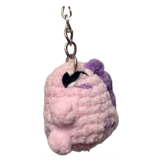 Mini dino crochet keyring
