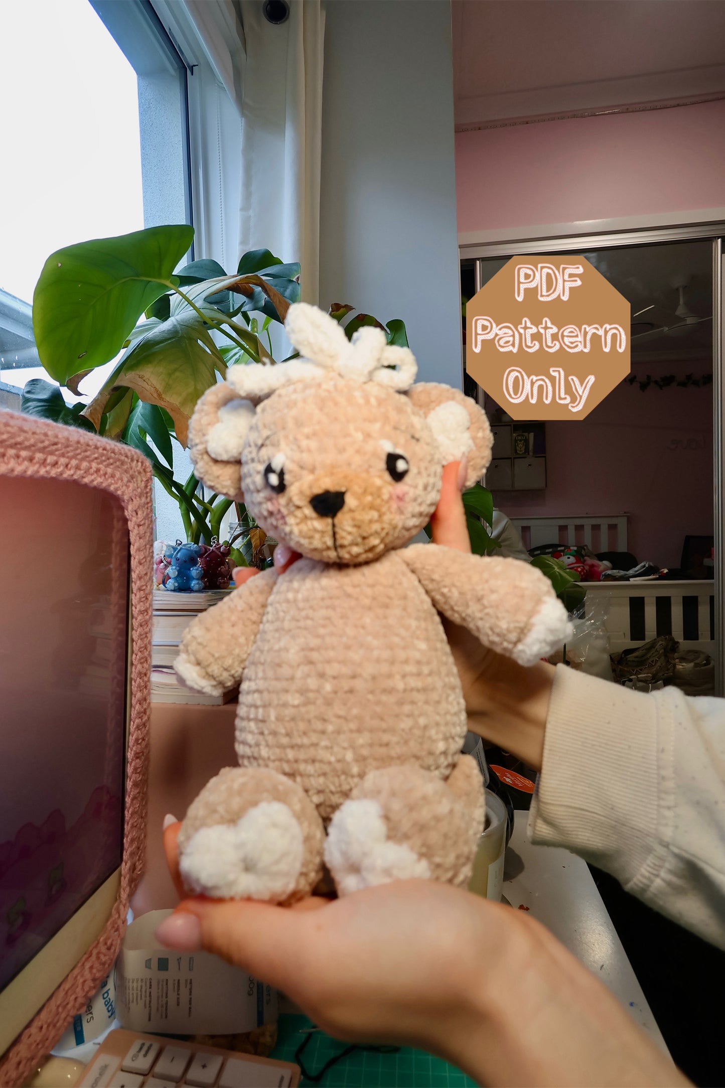 DIGITAL Crochet Heart Bear Pattern