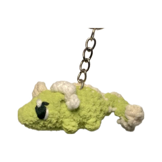 Sleeping dragon crochet keyring