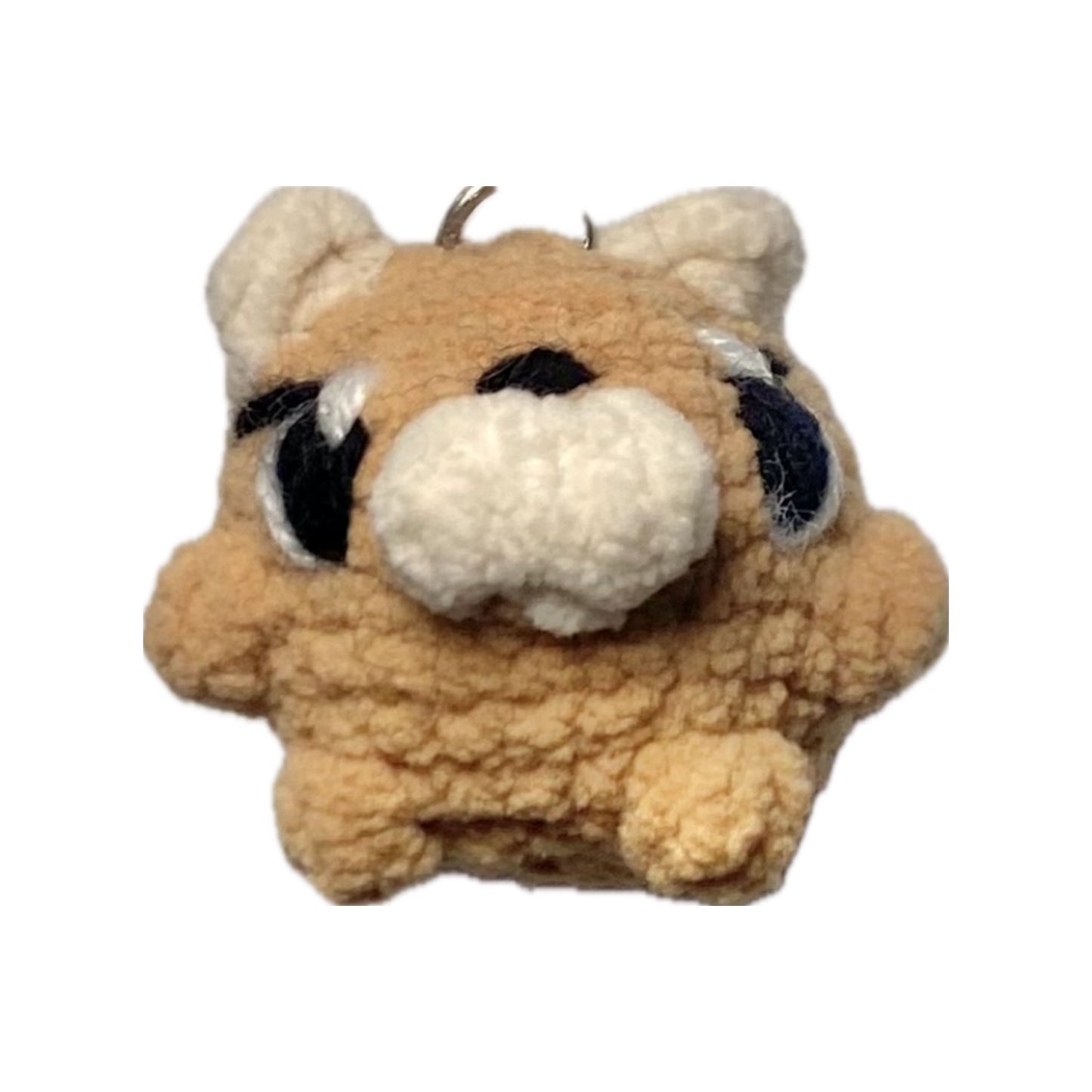 Pug dog crochet keyring
