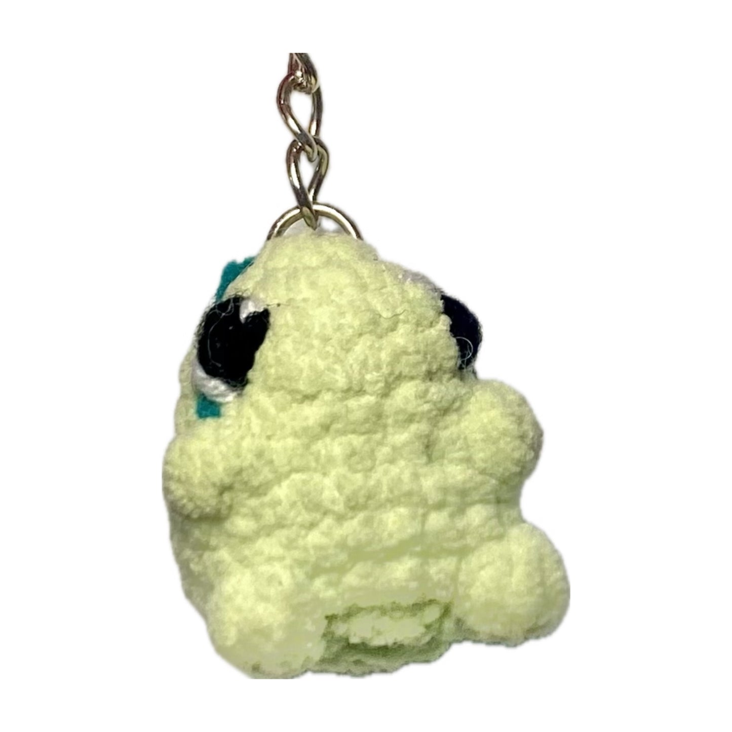 Mini dino crochet keyring
