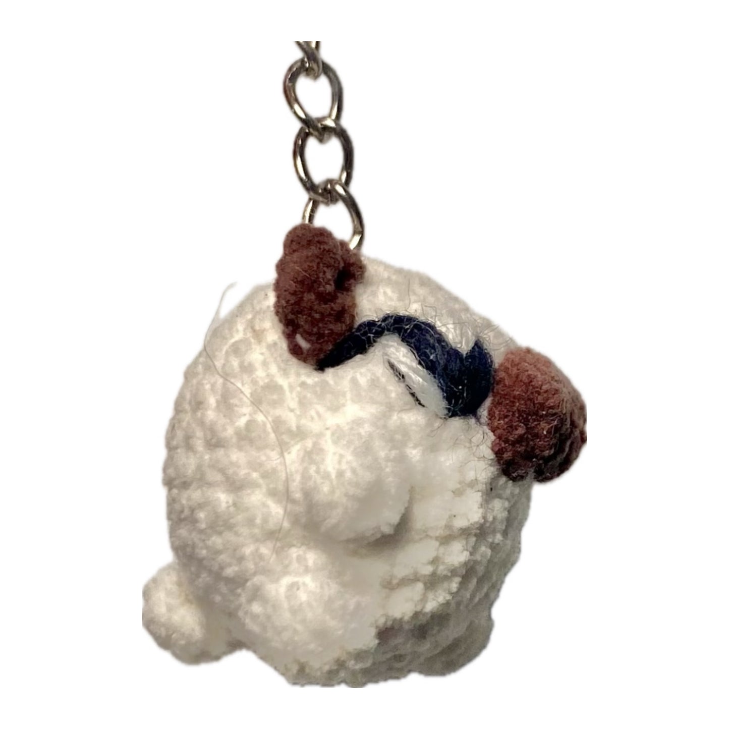 Pug dog crochet keyring
