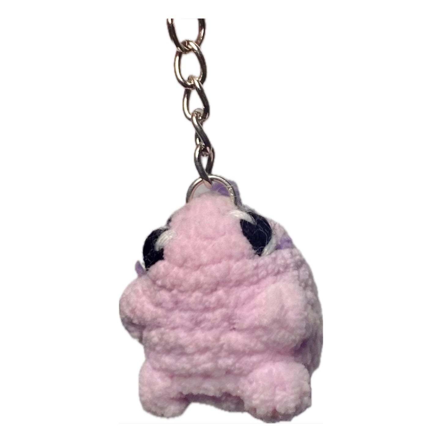 Mini dino crochet keyring