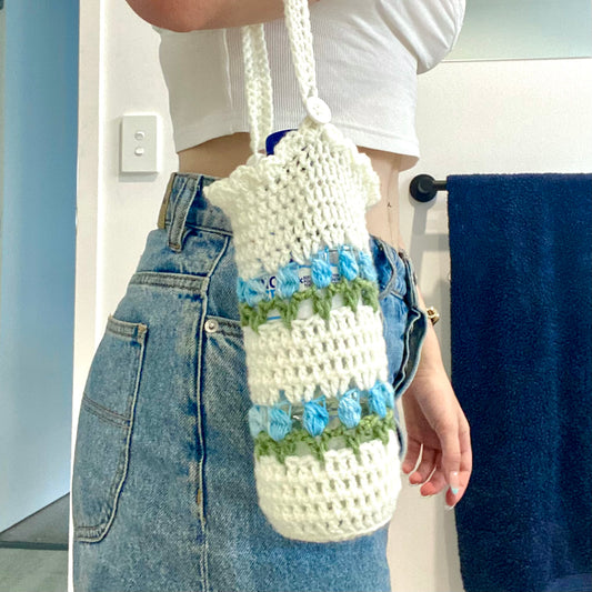 Crochet Tulip Water Bottle Holder